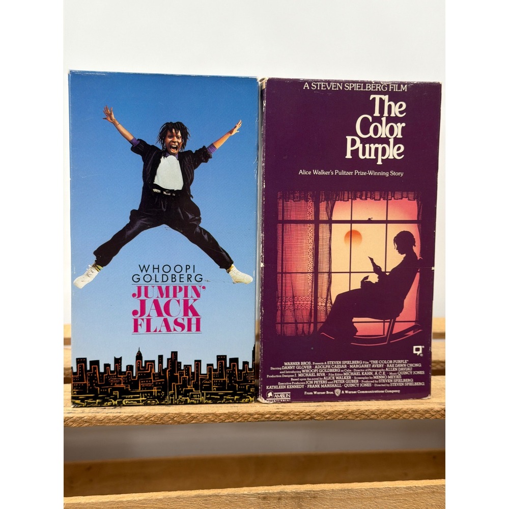 Whoopi‎ Goldberg VHS Bundle Jumpin Jack Flash and The Color Purple Spielberg 80s